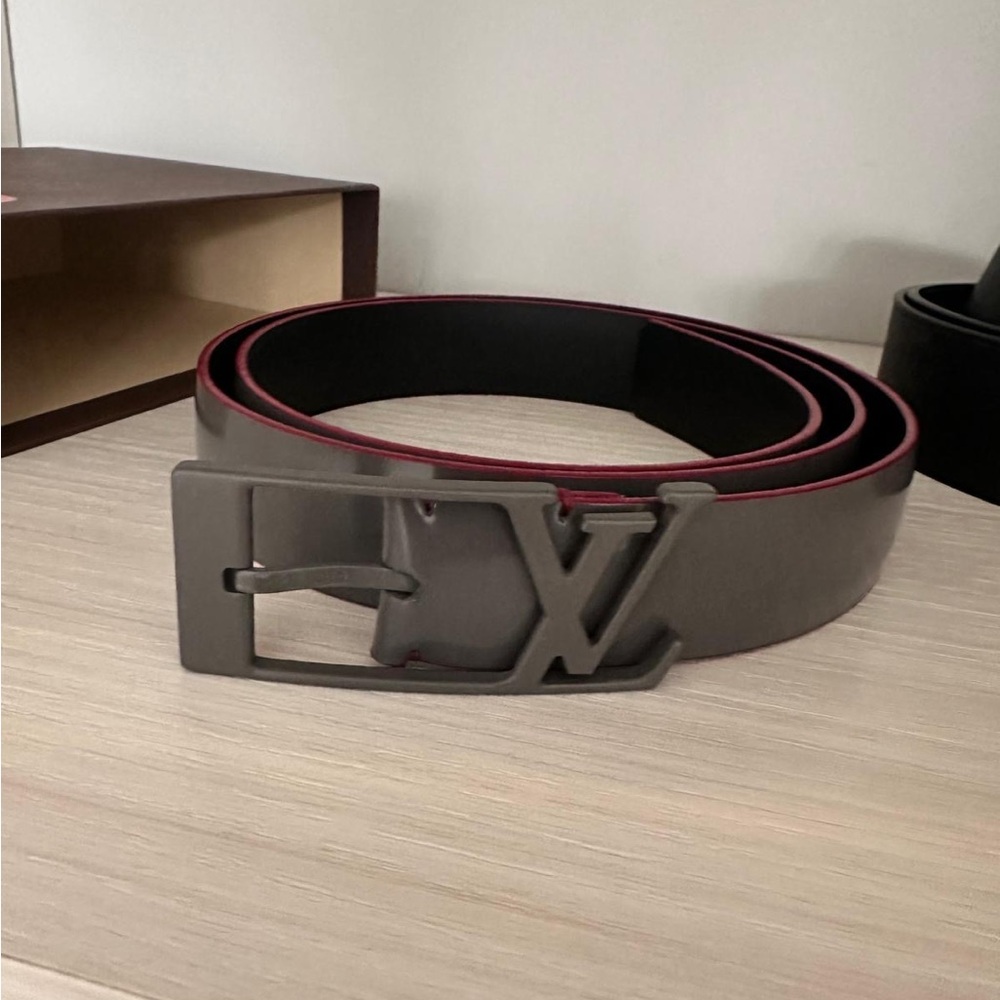 Gray and Red Designer Belt